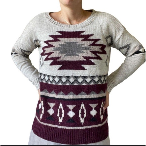 NWT AE Aztec Print Wool  Sweater - Picture 1 of 10